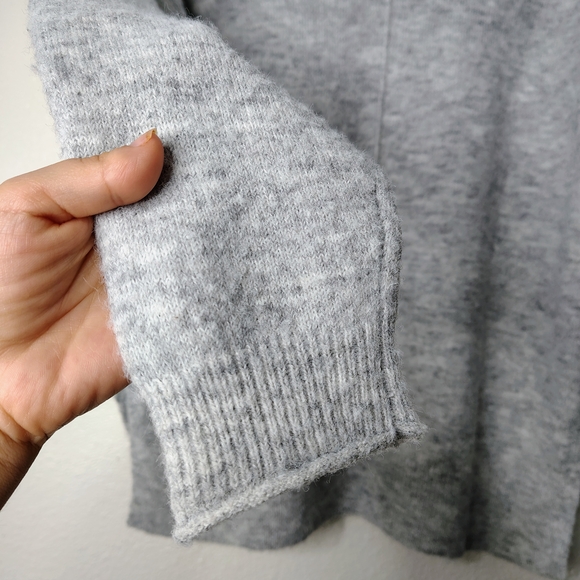 Lucky Brand Women's Gray V-Neck Wool Blend Softly Ribbed Knit Tunic Sweater Sz S - Picture 12 of 13